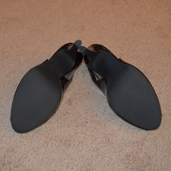 JG Hook Shoes Black Patent Slingback Peep Toe Heels Size 85m Poshmark